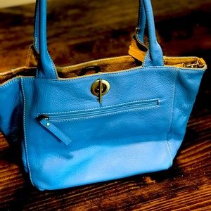 Blue leather Handbag